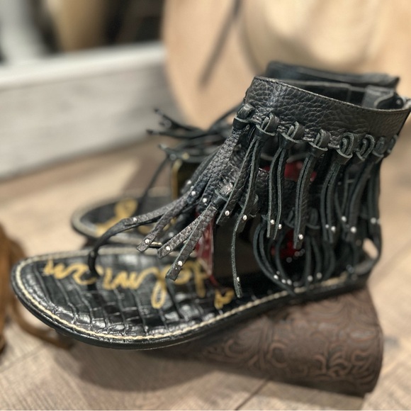 Sam Edelman Western Fringe stud sandals! - Picture 11 of 13